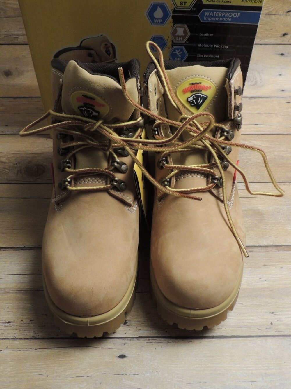Survivors M HS Breaker Work Boots Size 6 Wide Waterproof Steel Toe NIB READ